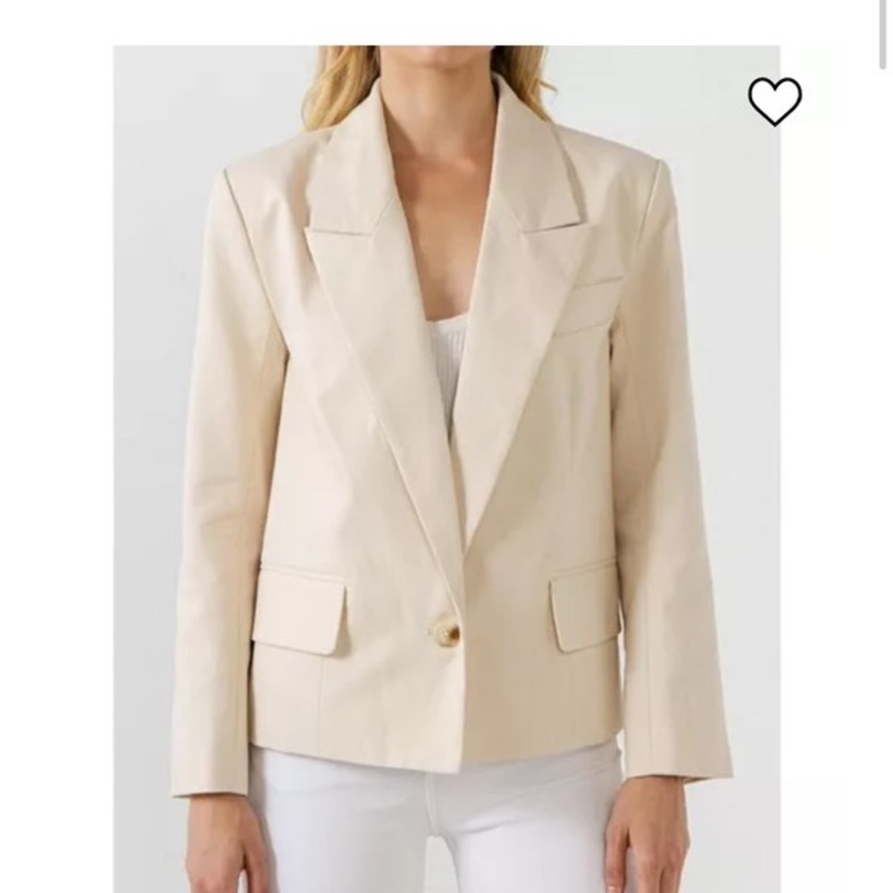 English Factory One Button Beige Blazer